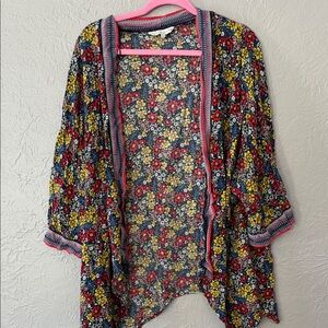 F&F Floral Kimono Top - Red, Yellow, Blue